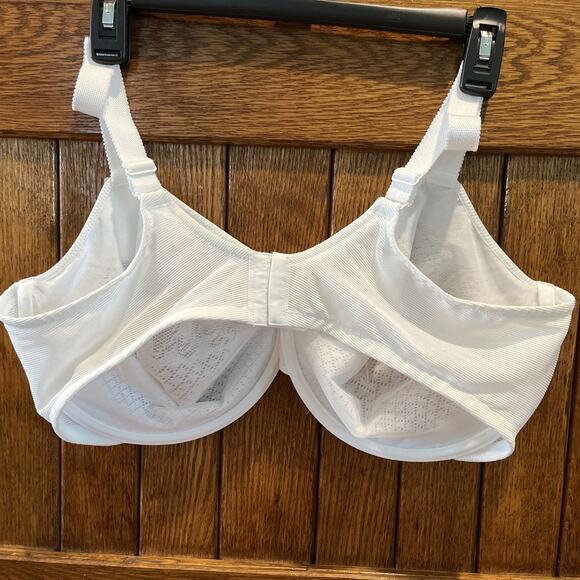 Wacoal Minimizer Bra 44DD Sheer Lace Underwire White 3 Hooks Style #857210 NWT - Picture 6 of 8